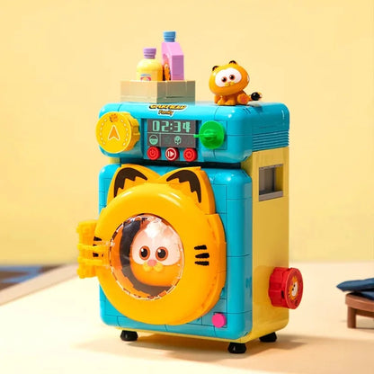 Pantasy Garfield Crystal Ball Series Fun Gashapon Machine Building Block Puzzle Model Desktop Ornament Children's Gift