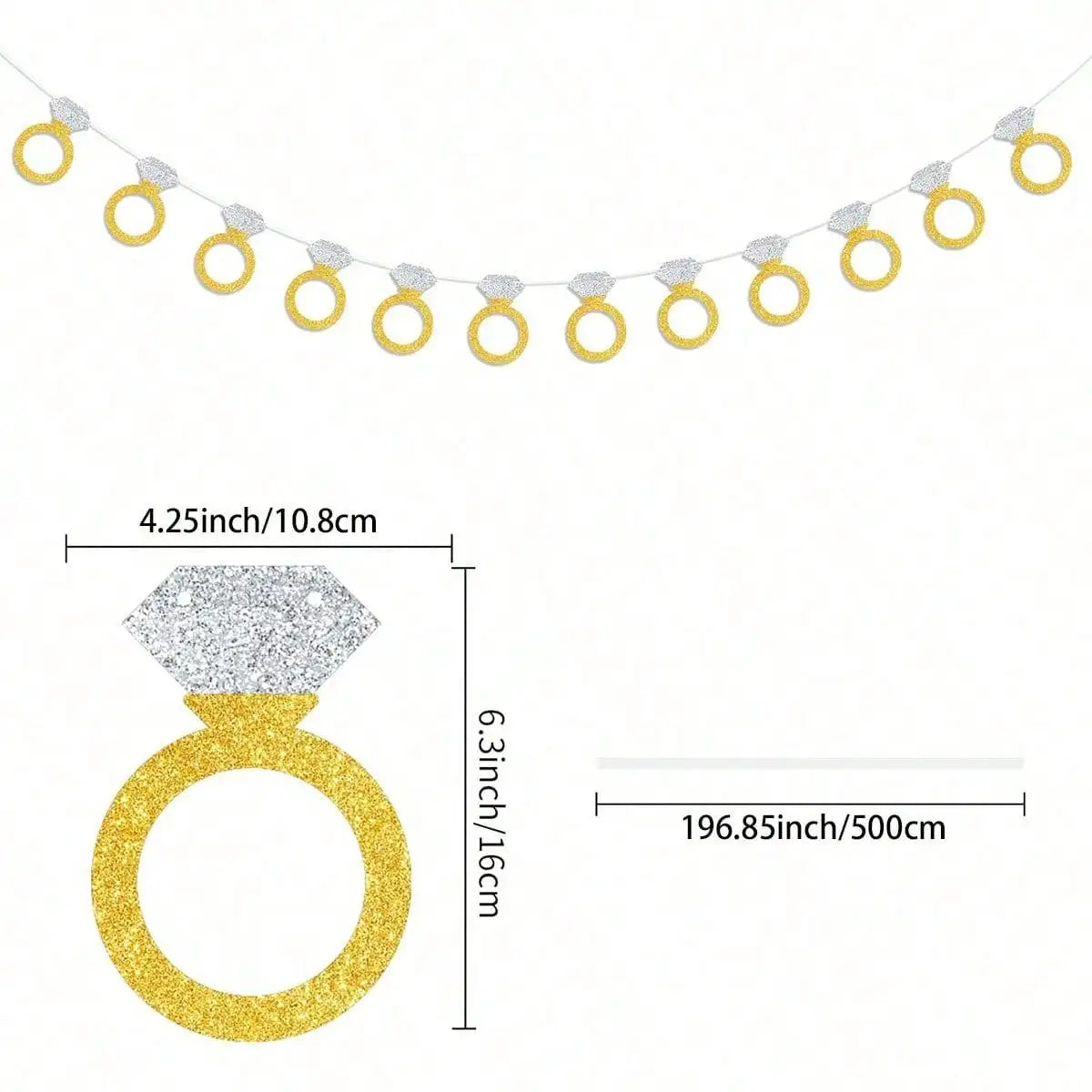 1set Happy Engagement Banner Bunting with Garland Party Decorations Bridal Wedding Engagement Party Supplies