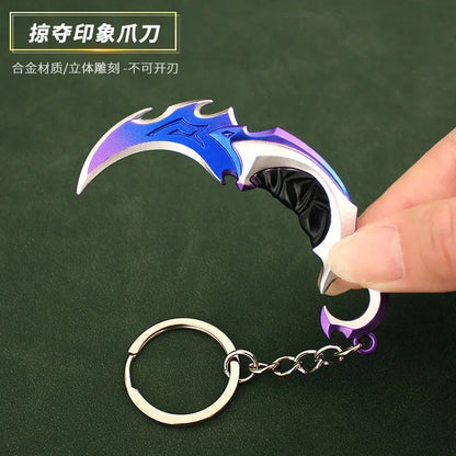Valorant Melee Reaver 2.0 Karambit Knife Metal M4 Game Peripheral Samurai Sword Alloy Model Keychain Pendant Gifts Toys