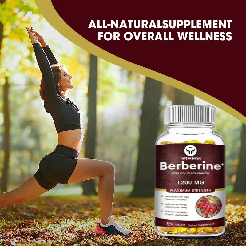 Berberine HCl 1200mg, 120 Capsules Vegetarian - Gluten Free and Non GMO