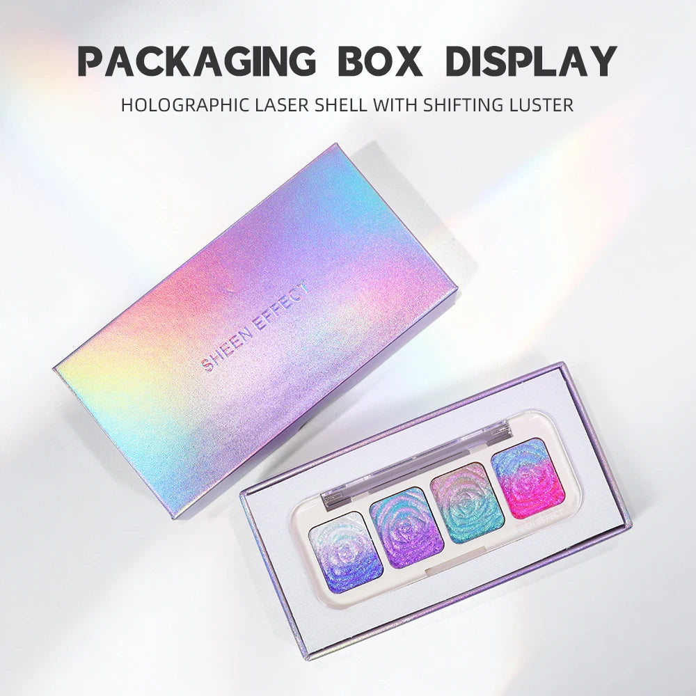 SHEEN EFFECT Cosmetics Multi-Chrome Chameleon Shift Eyeshadow Palette - Sheen Effect, Duochrome Metallic Glitter, Assorted Plast