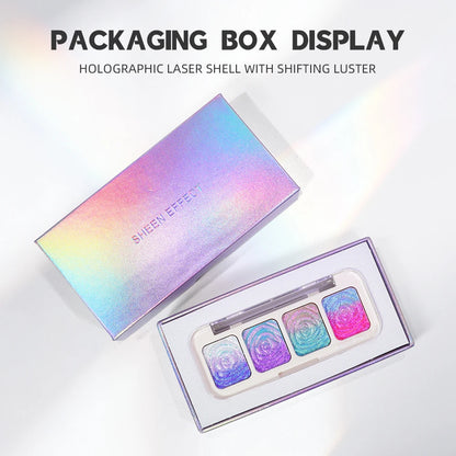 SHEEN EFFECT Cosmetics Multi-Chrome Chameleon Shift Eyeshadow Palette - Sheen Effect, Duochrome Metallic Glitter, Assorted Plast