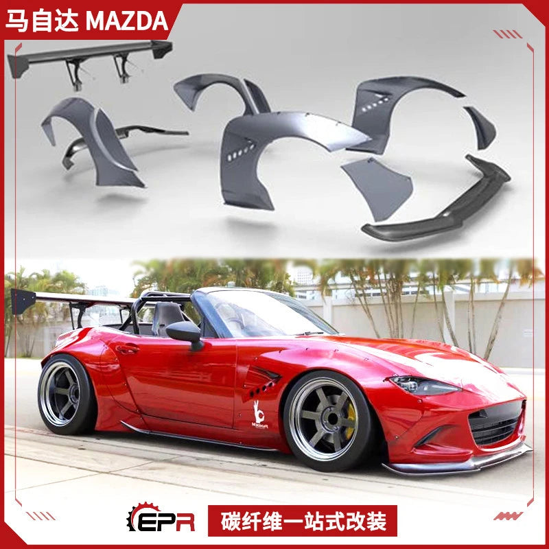 For Mazda Miata MX5 ND | Rocket Bunny Wide Body Kit Full Set | Spoiler + Front Fender + Rear Fender Flare
