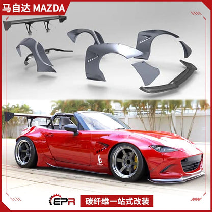 For Mazda Miata MX5 ND | Rocket Bunny Wide Body Kit Full Set | Spoiler + Front Fender + Rear Fender Flare