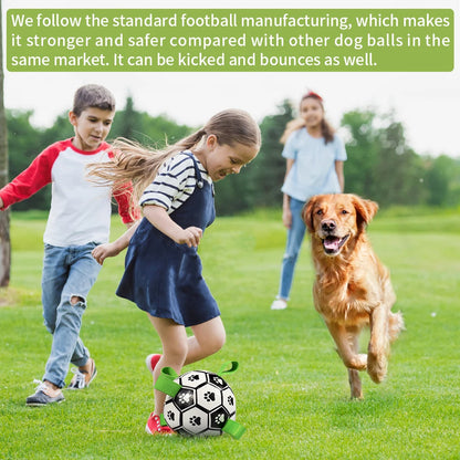 Dog Soccer Ball with Straps, Interactive Fetch & Tug Toy for Medium Dogs, Outdoor Herding & Water Toy