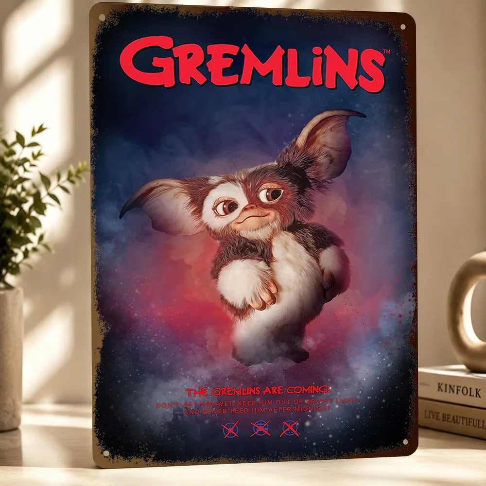 Gremlins Aluminum Posters Customized Metal Tin Sign Vintage Premium Dramatic Screen Scene Wall Art For Film Fans And Theaters