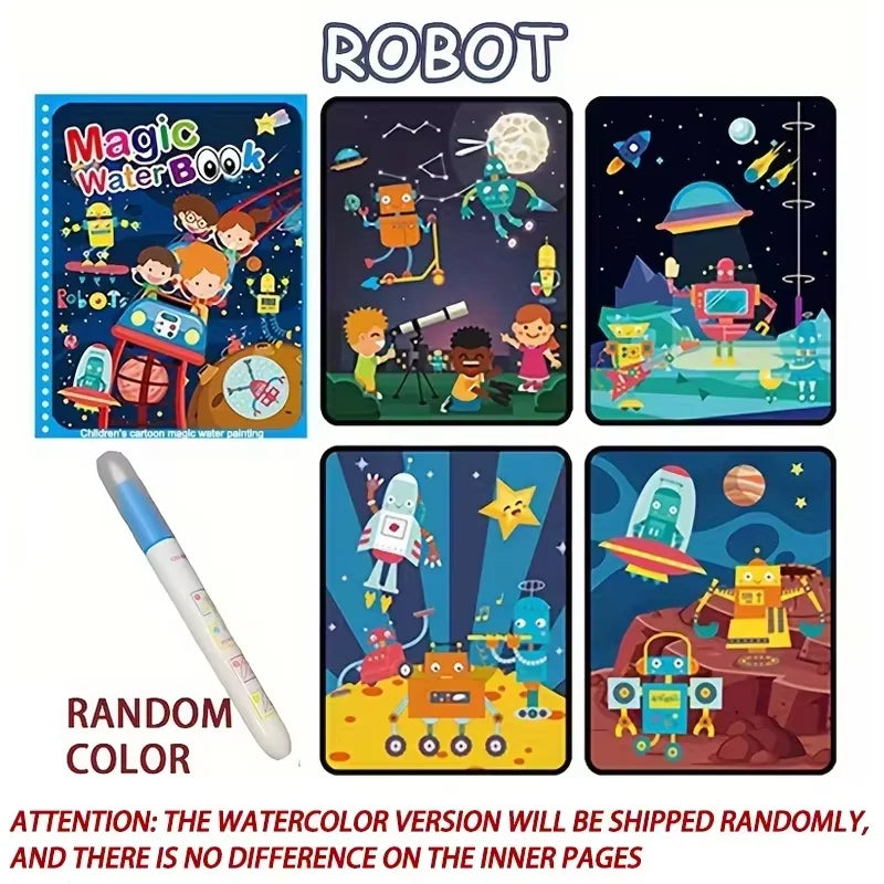 1pcs Magical Book Water Drawing Montessori Toys Reusable Coloring Book Magic Water Drawing Book Sensory Early Education Toys