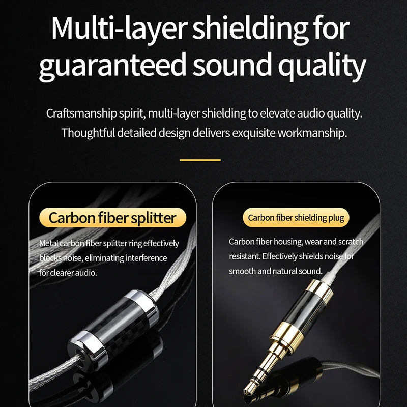 YYAUDIO Hifi 3.5mm to 2 RCA Cable Pure Silver Main Core Siver-plated Screening 3.5mm Jack to 2rca Male Aux Cable Hifi