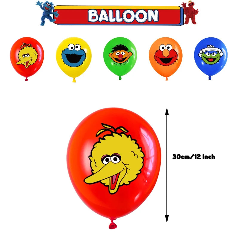 10pc 12Inch The New Sesame Street Latex Balloon Kids Birthday Party Decoration