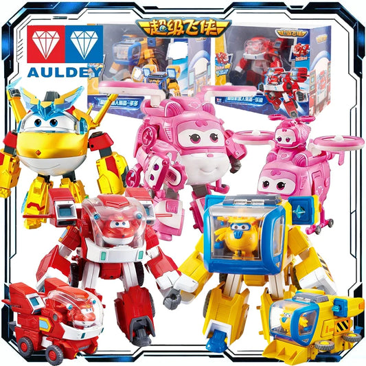 Auldey Original Super Wings Anime Figure Deformable Hybrid Robot Jett Dizzy Action Figure Toys for Boys Girls Kids Gift