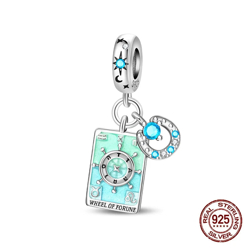 100% 925 Sterling Silver Tarot Collection Pendant DIY Hourglass Beads Fit Pandach Original Bracelet Women Jewelry Birthday Gift