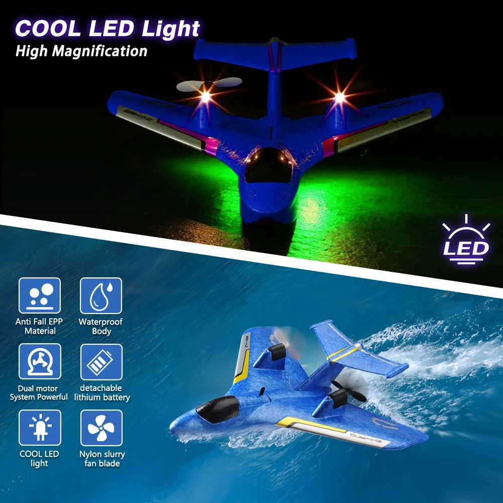 ZY425 RC Plane 2CH Water Air Remote Control Aircraft EPP Foam RC Glider Airplane Boys Toys for Children