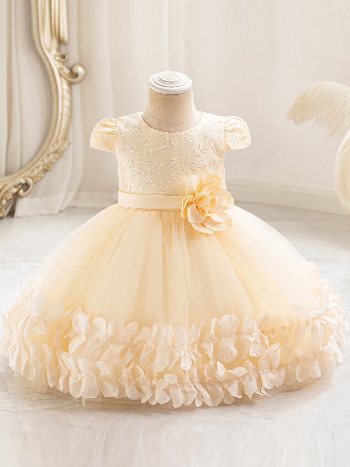 Girls' performance dress three-dimensional lace princess dress Festival fluffy skirt gauze dress dress dress dress flower girl d