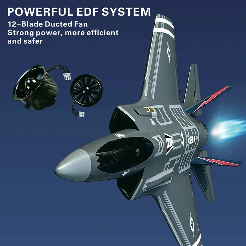 F‑35 Lightning RC Aircraft Model 40MM Ducted Fan EPP Structure 6‑Axis Gyro 2.4G 4CH One‑Key Aerobatic Performance RTF Airplane