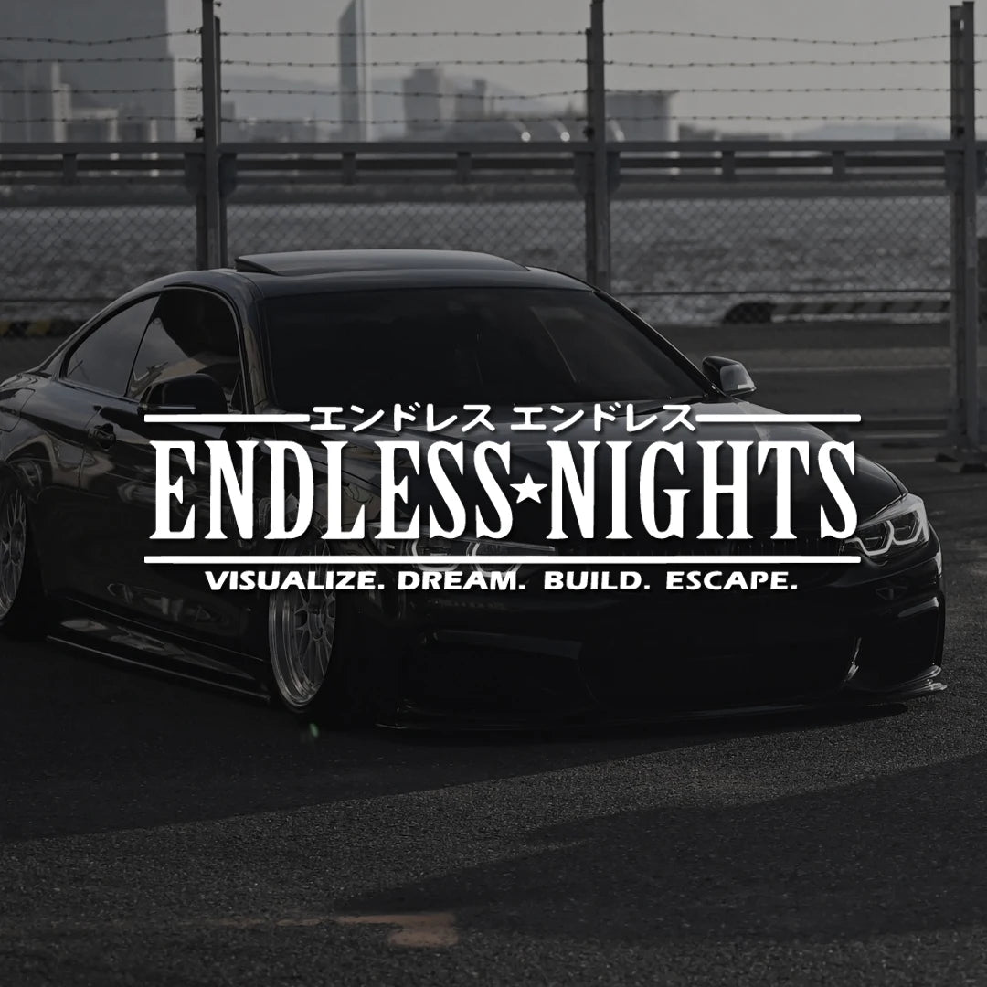 ENDLESS NIGHT JDM Car Window Decal Sticker Bumper Sticker, Windshield Banner, Body Modification Decorative Car Sticker