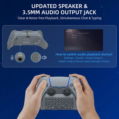 JYS-P5121 Wireless Bluetooth External Keyboard for PS5 Controllers – Built-in Speaker for Voice Chat & Text Input