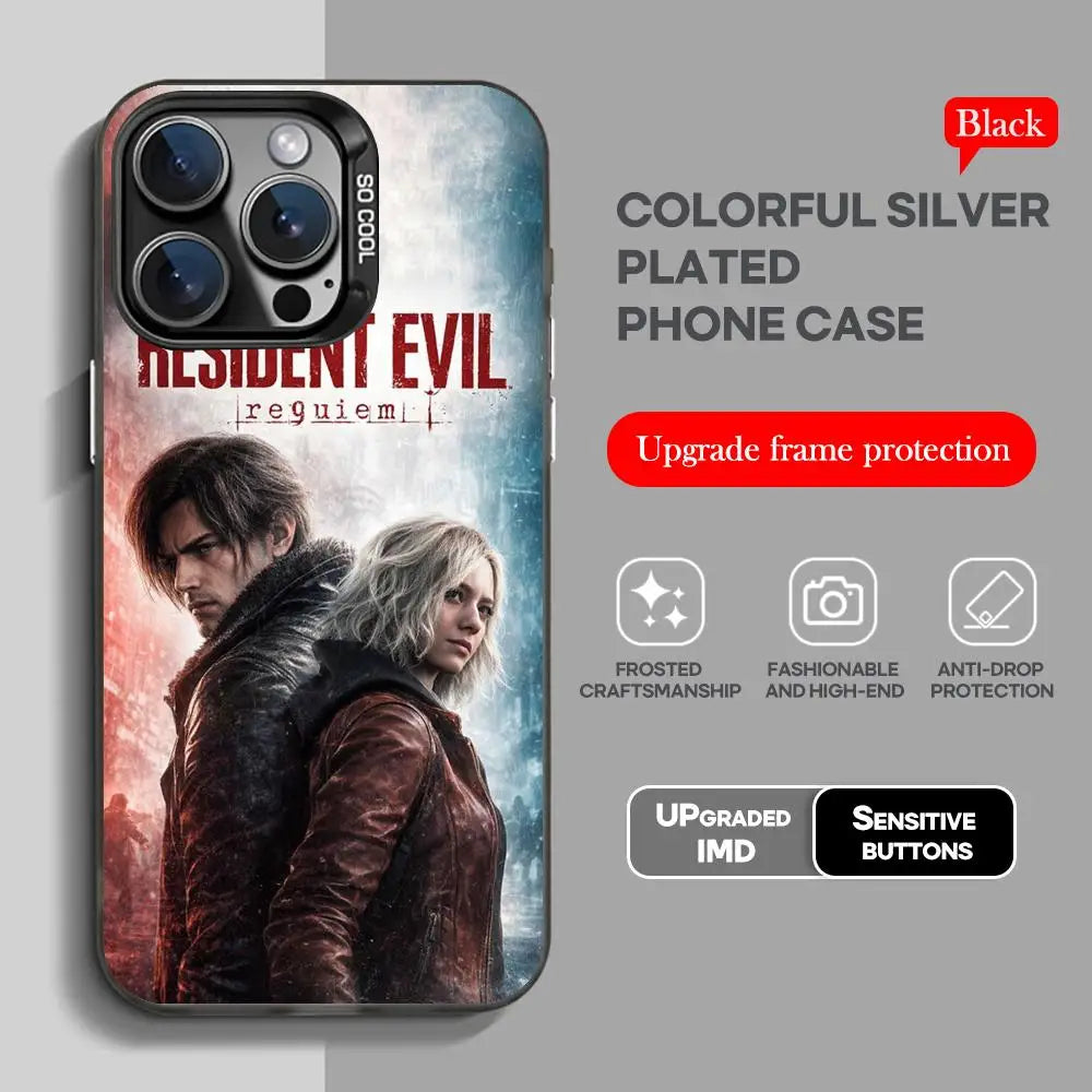 new game Resident Evil Requiem Phone Case black IMD Colorful Silver Suitable case for iPhone 17 16 e 15 14 13 12 11 Pro Max