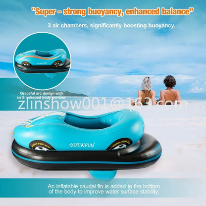 Inflatable Bumper Car Motorized Pool Float with Lake Float Tube PVC Material 1 Passenger Adult Pool Toy Water Amusement