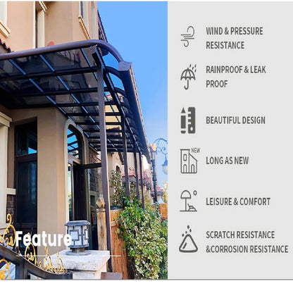 Modern Outdoor Aluminium Carport 2-Car Parking Waterproof Polycarbonate Flat Roof Sleek Metal Design Outdoor Parking Garage Shed