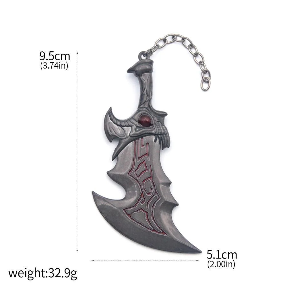 God of War 5 Ragnarok Keychain Kratos Leviathan Axe Blades of Chaos Mjolnir Hammer Weapon Pendant Key Chain for Men Keyring Gift
