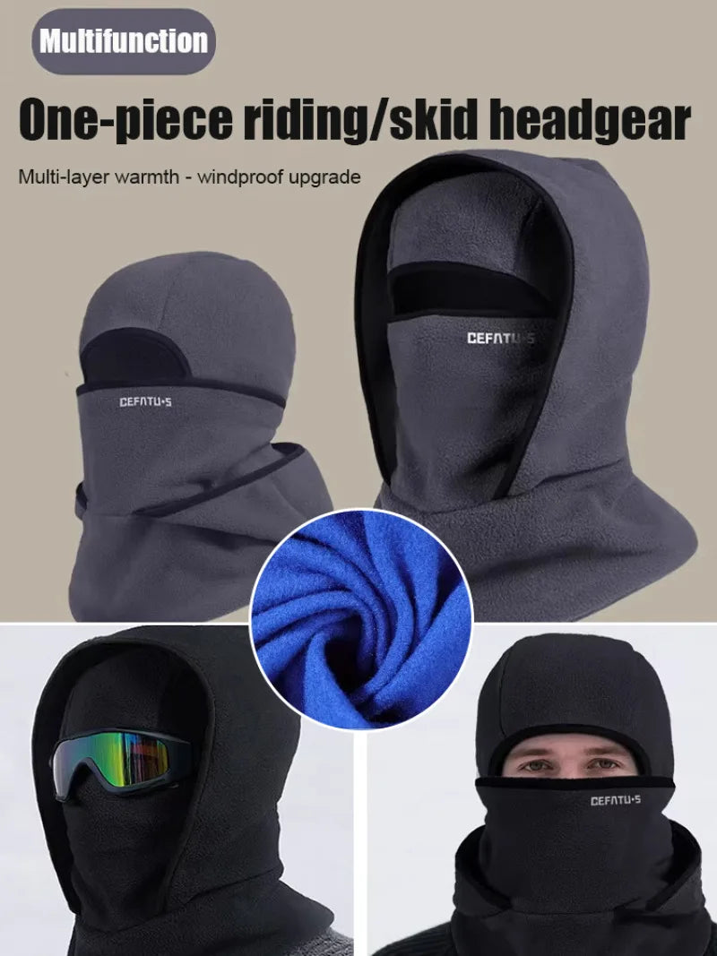 Windproof Cold-Proof Outdoor Mask, Winter 2-in-1 Hat & Neck Warmer,Ski Cycling Sports Balaclava,Soft Warm Breathable,for