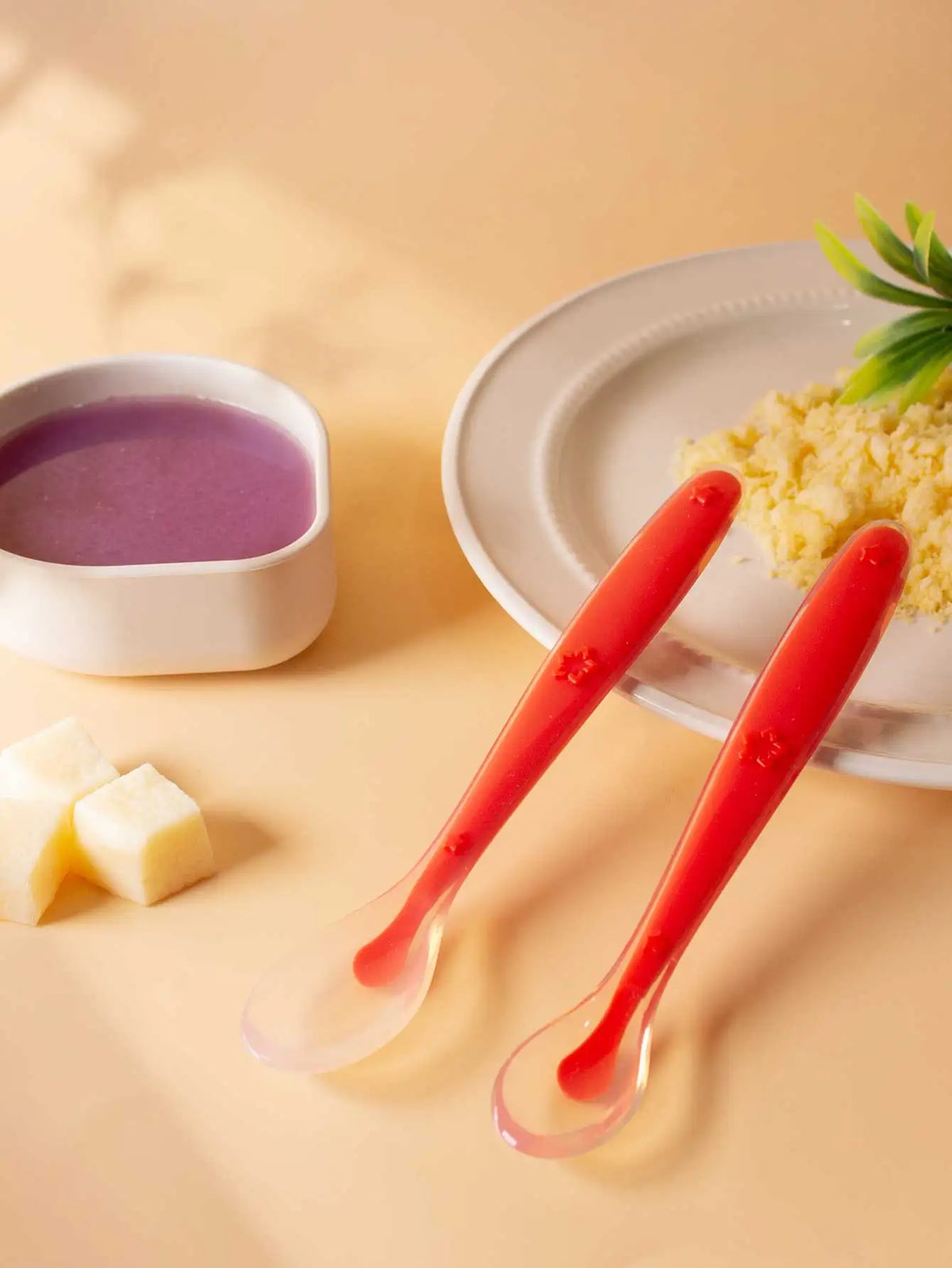 9 Colors Baby Silicone Spoon Learning Spoon Star Pattern Large Small Spoon Set Soft Silicone Feeding Spoon Training Baby Reborn