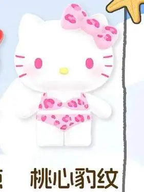 New Hello Kitty Swimsuit Party Series Blind Box Cute Mini Beans Doll Car Dashboard Figurine Ornament Surprise Box Birthday Gift