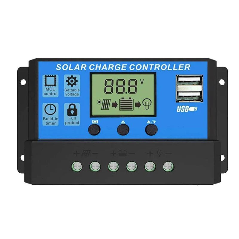 Solar Charge solar panel Controller 10A to 60A LCD Display Dual USB Auto Regulator for Solar Panel Battery System Charging