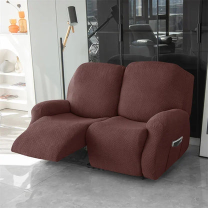 1/2/3 Seater Recliner Sofa Cover Jacquard Solid Color Stretch Couch Coushion Solid Color Sofa Slipcover for Living Room Home