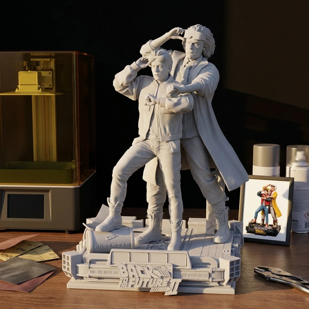 1/24 1/18 1/12 Marty and Brown Unpainted Unassembled 3D Printing Model Garage Kits (Requires Painting and Assembly)