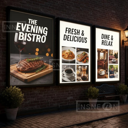 Custom Outdoor Signboard Led Sign Advertising Panel Logo Light Signs Luminous Wall Neon Letter Acrylic Display Illuminated Print