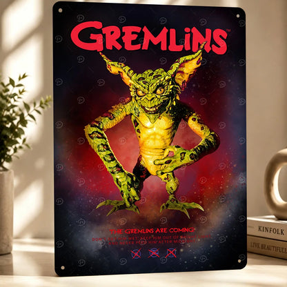 Gremlins Aluminum Posters Customized Metal Tin Sign Vintage Premium Dramatic Screen Scene Wall Art For Film Fans And Theaters