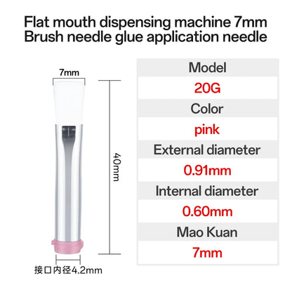5Pcs 7-8mm Flat Mouth Soft Brush Needle Dispensing Injection Needle Precision Dispensing Machine Glue Coating Needle