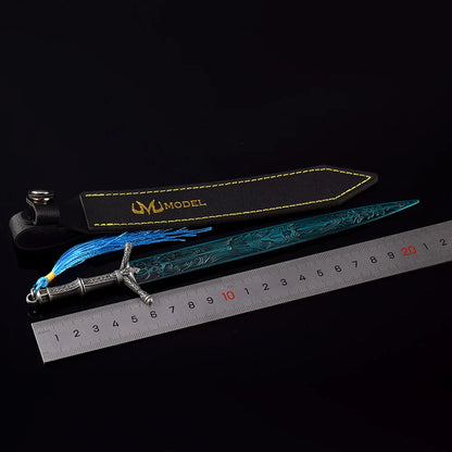 Mini Dark Moon Sword Keychain ER Game Peripherals Ranni Hand of Malenia Moonveil Sword Model Key Ring llavero Gift Toys