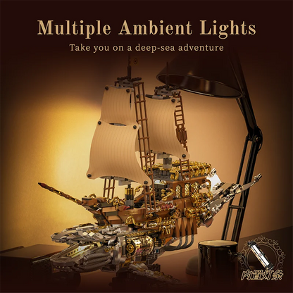 1979pcs Steampunk Whale Airship Technical Building Blocks MOC Sets Assembly Toys Retro Desk Ornament Holiday Gifts Bricks Model