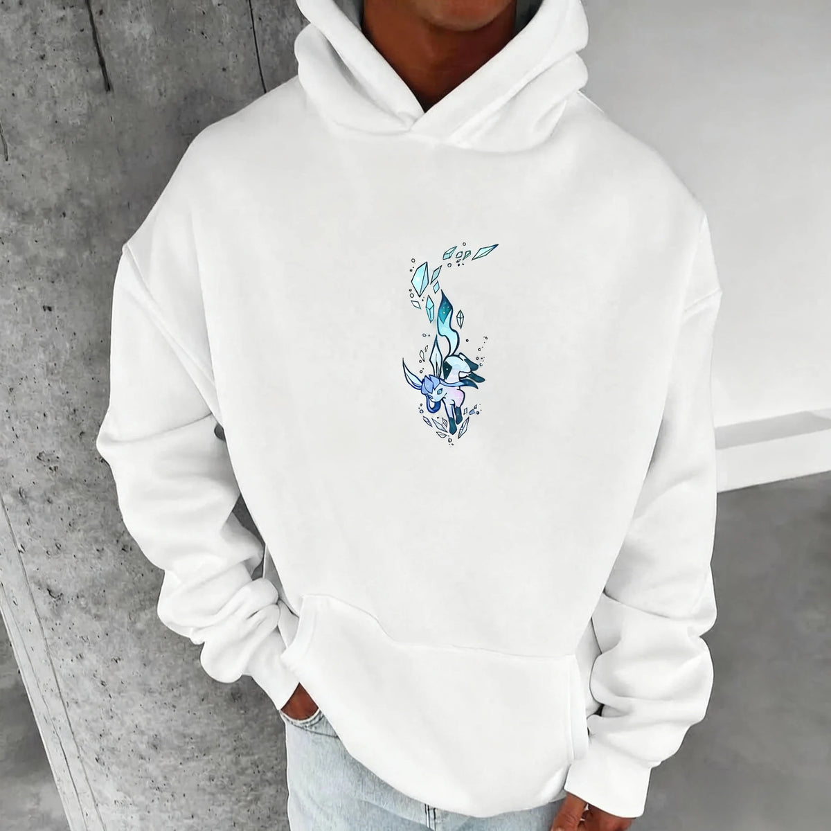 Pokémon Anime Painted Hoodie 2025 Autumn/Winter New Collection Glaceon Printed American Casual Loose Parent Child Sweater Top
