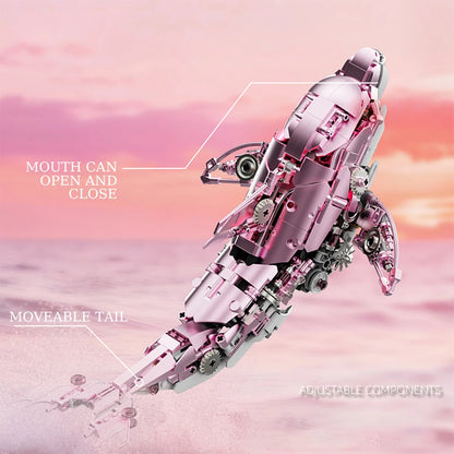 [888pcs] mechanical dolphin building block model, 14+, collector-grade desktop ornament
