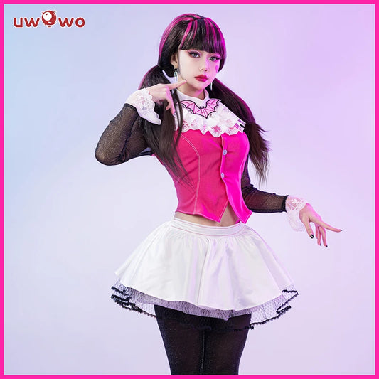 IN STOCK UWOWO Draculauraa Cosplay Costume TOP SELL Pink Suit Vampiree Anime Female Cosplay Halloween Costume