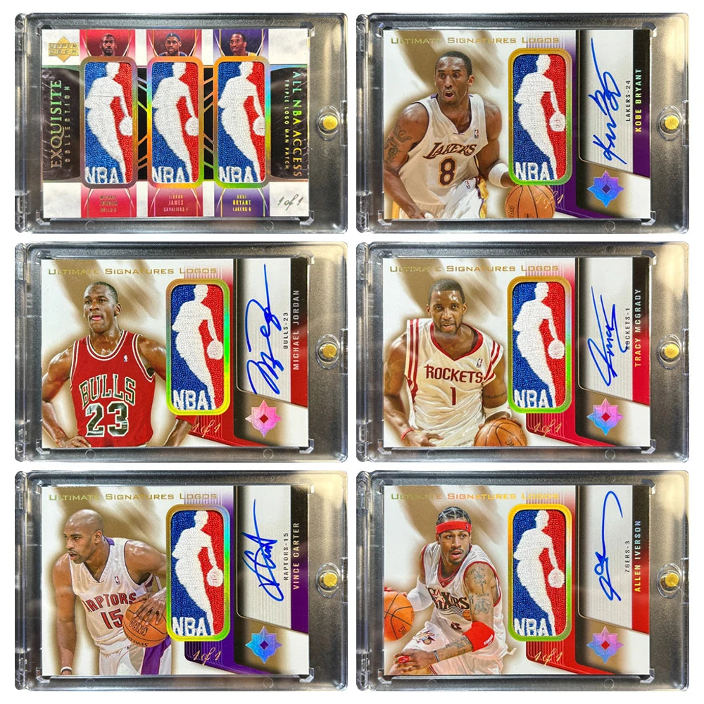 PANINI DIY homemade Kobe McGrady Iverson Carter Jordan logoman Patch signature collectible card brick Basketball holiday gift