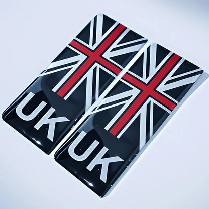 2pcs UK Flag Union GB England Sticker Emblem License Number Plate Sticker Decal Badge Road United Kingdom Union Flag Sticker