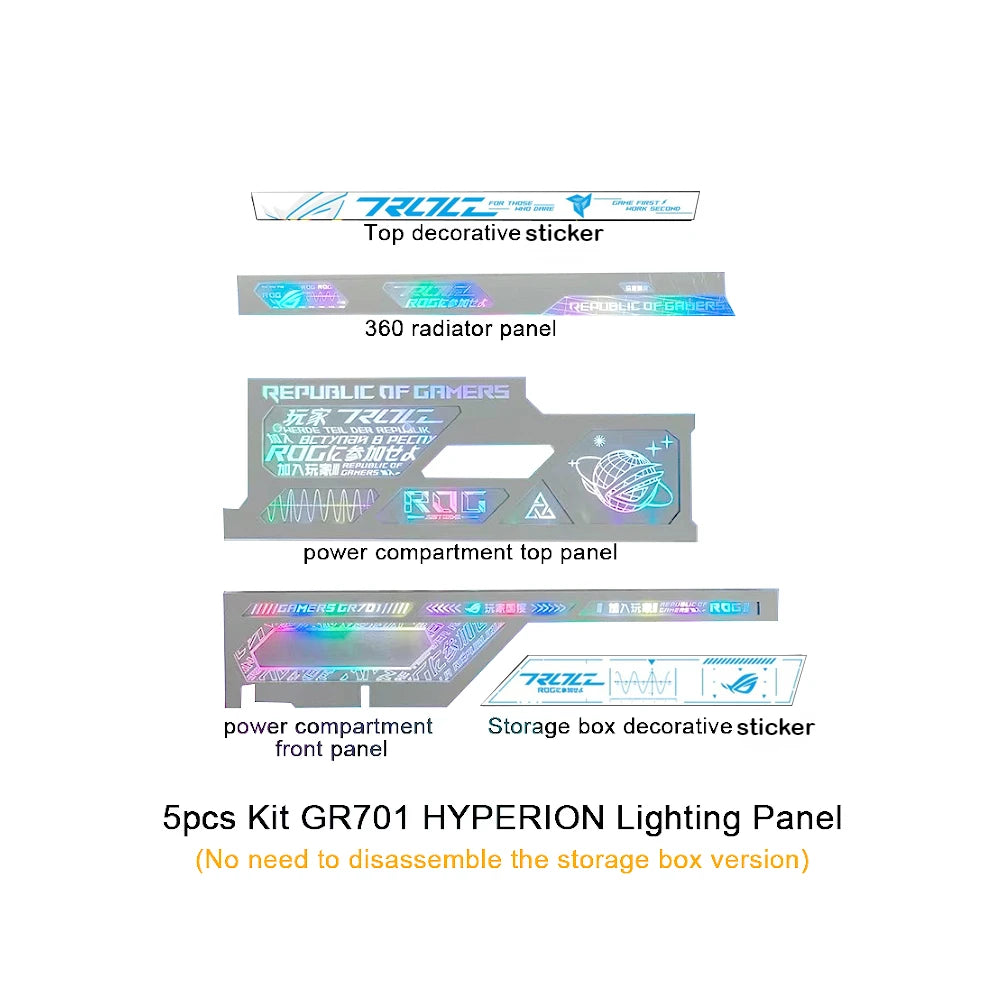 MOD ROG HYPERION Lighting Panel for Asus GR701 Case,5V ARGB AURA SYNC Gamer Cabinet Decoration Lightboard,DIY Laser Refit Plate