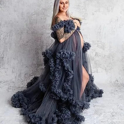 Sexy Maternity Gowns Photoshoot  Ruffles baby shower платье для беременных فساتين حوامل vestidos para embarazadas photoshoot