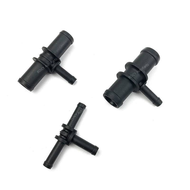 BOICY Coolant Water Pipe Tee Connector Car Black Auto 3 Way Tee Heater Water Hose Fitting Connector Kit for VW Audi Skoda Seat