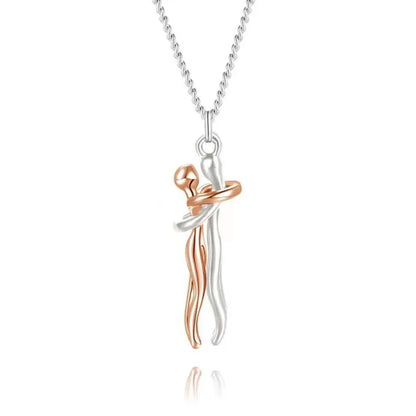 Hip Hop Enbrace Couple Pendant For Women Men Punk Lovers Hug Necklace Promise Jewelry Party Gifts New Fashion