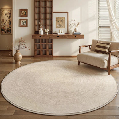 Cream Style Carpets for Living Room Minimalist Bedroom Decor Round Carpet Fluffy Soft Lounge Floor Mat Thick Plush Cloakroom Rug