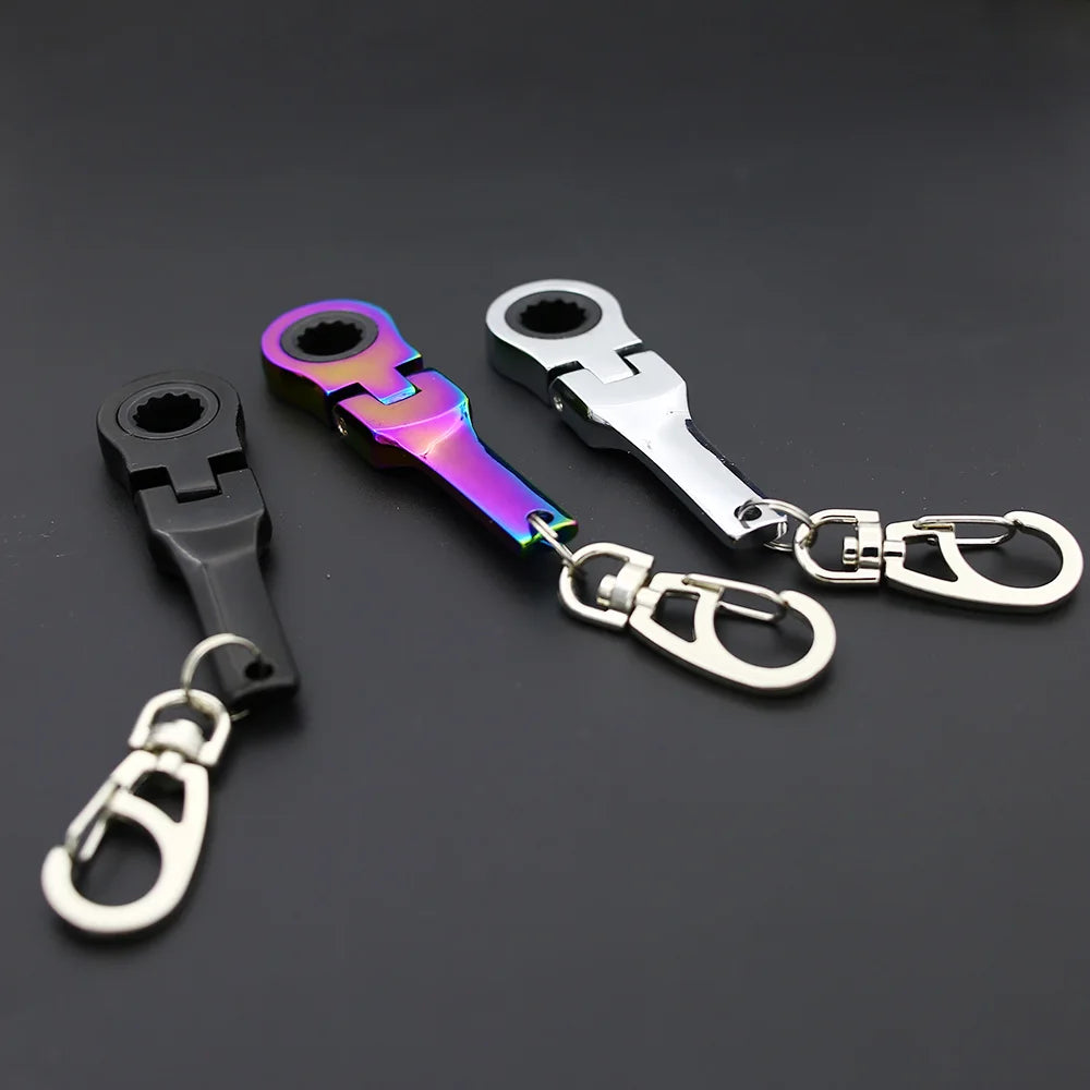 Tuningkeychains JDM Car Auto Tuning Parts 10mm Ratchet Wrench Keychain Keyring Key Ring Metal