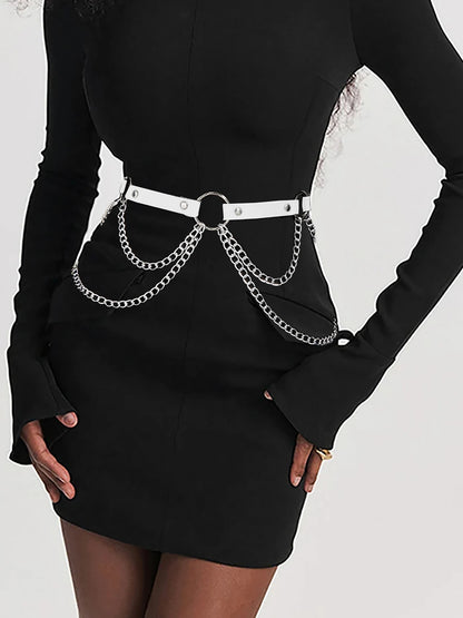  Women Fashion Waistband Accessory Leisure Punk Gothic Clothing Jewelry Belt Sexy Leather Harness Belt Waist Chain Harness