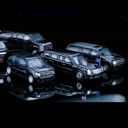 596 1:64 HEC Exhibition Edition Presidential Car Set Security Team in stock Real picture Alloy die-cast simulation car model