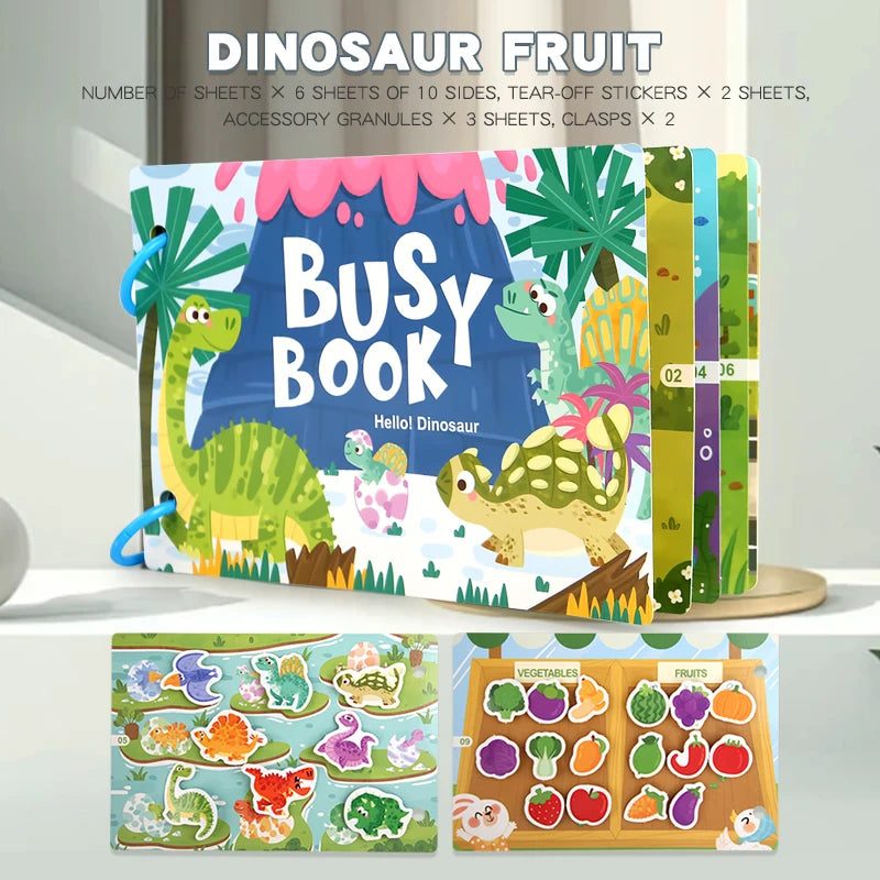Montessori Baby Busy Book My First Quiet Book Paste Early Learning Education Toy for Toddlers Matching Game Toys for Kids Gifts