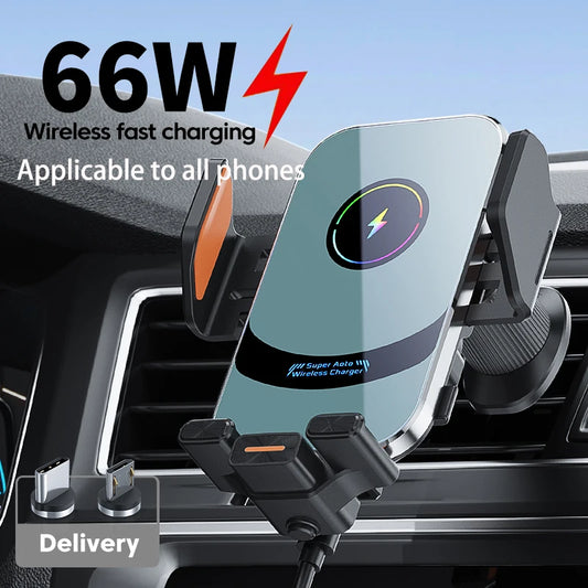 100w Qi Phone Fast Charging Magnetic Qi2 Car Wireless Charger Pad (Suitable For All Mobile Phones)